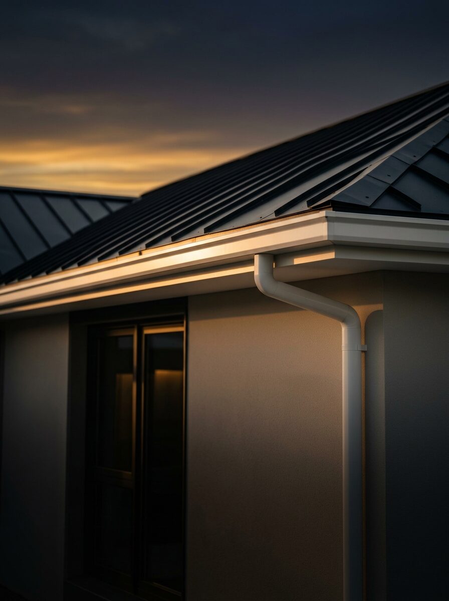 A&A craftsmanship: cinematic seamless gutter and metal roofing work